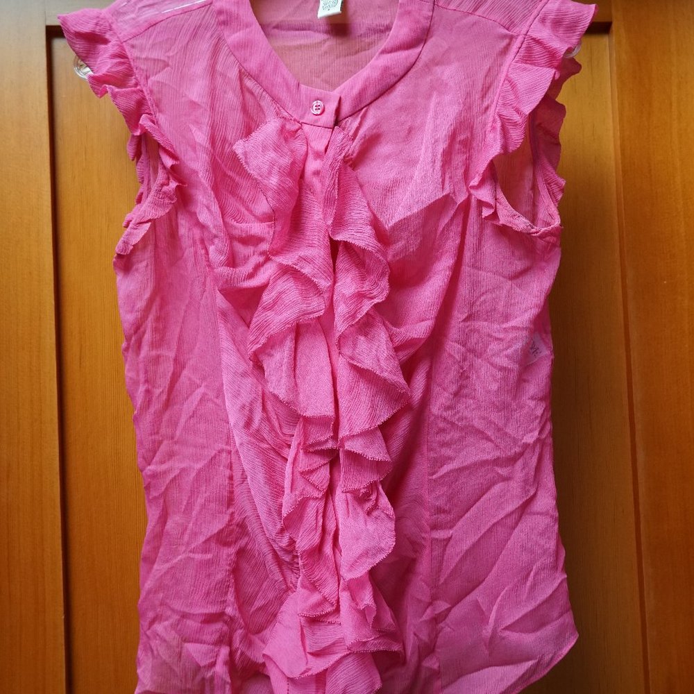 DVF Pink Silk Button Up Top